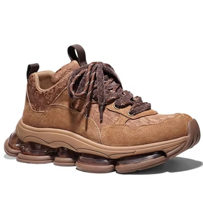 Men's and Women's Retro Embroidery Casual Sneakers Fashion Daddy Shoes for Couple's Comfortable Thick Soled Sports Leisure Shoes