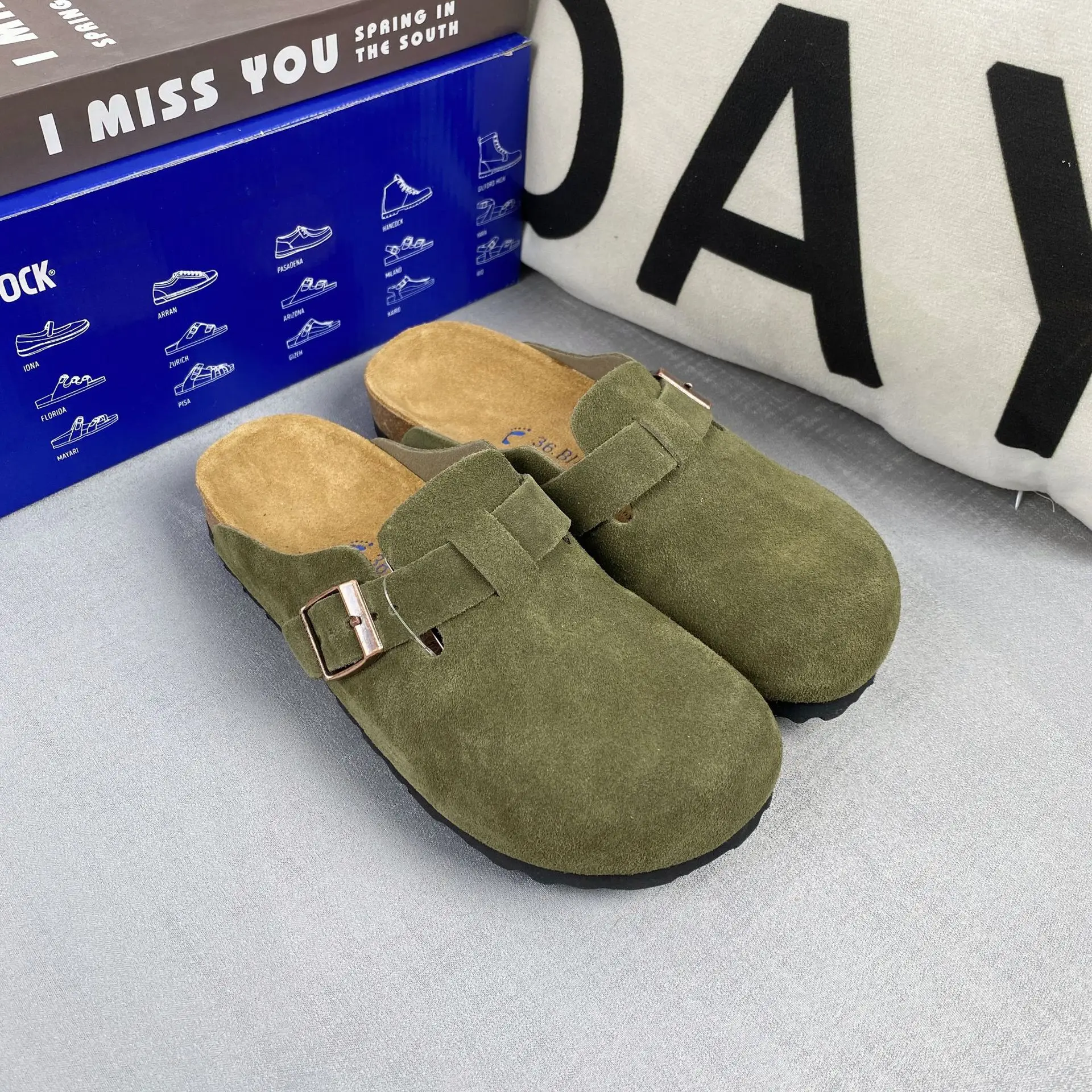 Fashion outdoor men's and women's suede Birken versatile cork slippers summer soft insole sandals with arch support home slipper