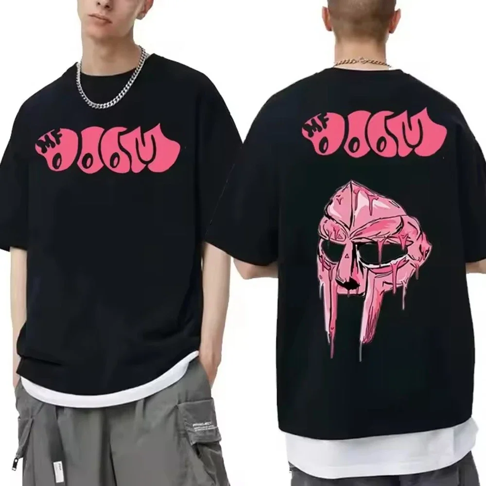 Camisetas Mujer ملابس رجالية أوم طباعة تي شيرت جديد في أفضل المغني Mf Doom Madlib Madvillain مزدوجة الوجهين الجرافيك التي شيرت