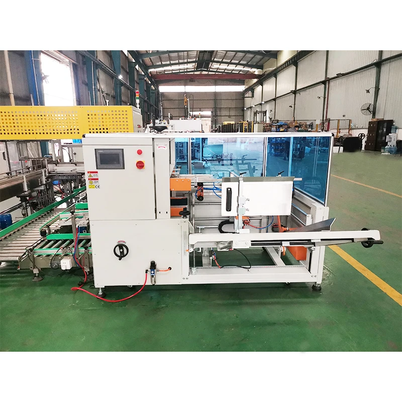 Fully Automatic Food Machine Equipment Drop Type Case Packer Carton Box Packing Sealing Pump PLC Bearing Paper Metal Plastic