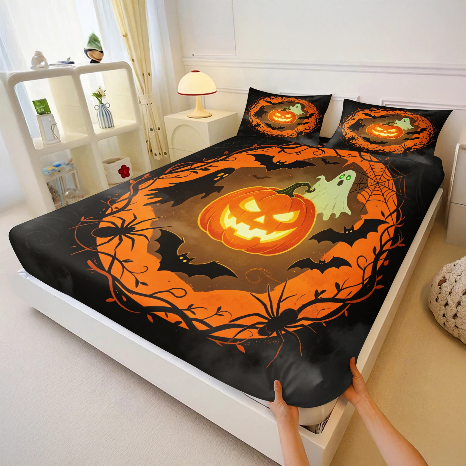 Set Sprei Halloween Motif Hant - Fitted Sheet Deep ulasan dan harga