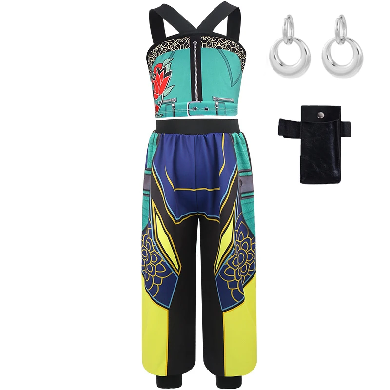 Nieuw Halloween-kostuum meisje streetdance set geborduurde top + shorts set hiphop dans podiumvoorstelling set