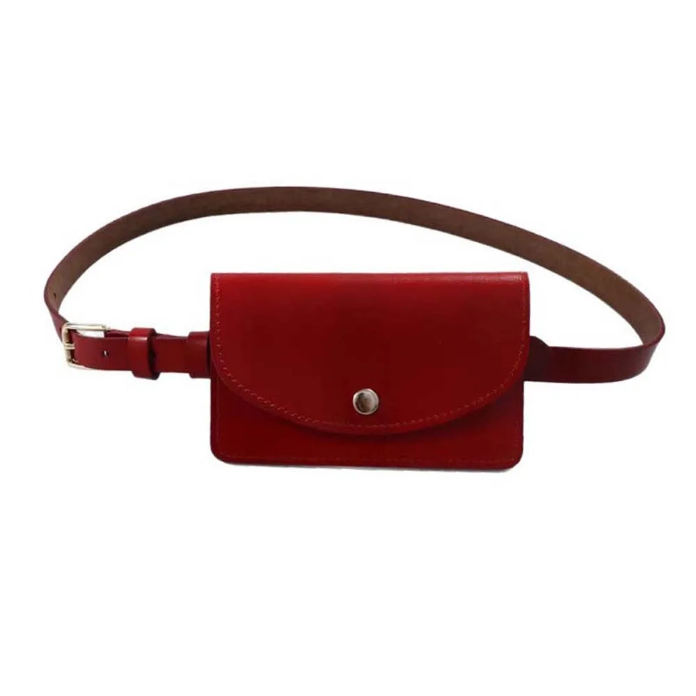 

Fashion Detachable Waist Belt With Bag Flap 2 in 1 Waistband Waist Bag Fanny Pack Solid Color PU Leather Coin Purse Phone Pouch