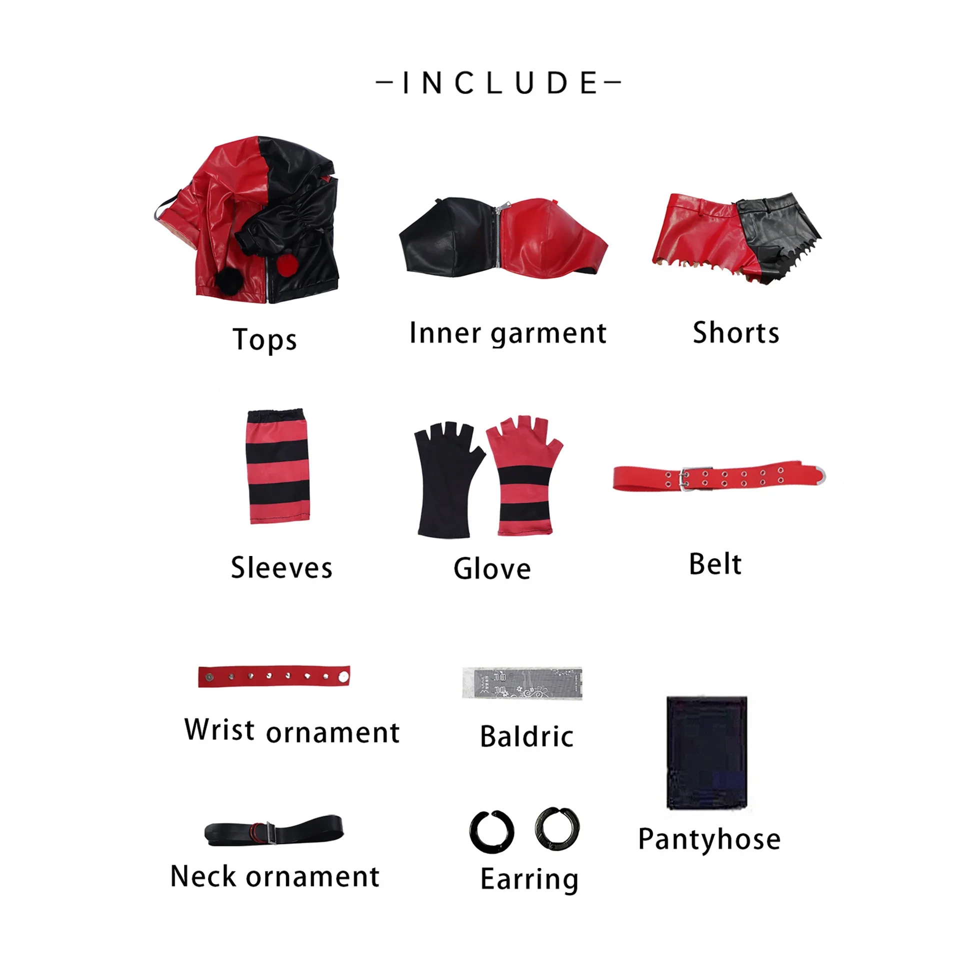 هارلين كوينزيل أنيمي تأثيري زي للنساء ، ملابس ضيقة ، طقم بدلة كاملة ، ملابس كرنفال الهالوين ، بطل خارق ، مثير ، جديد