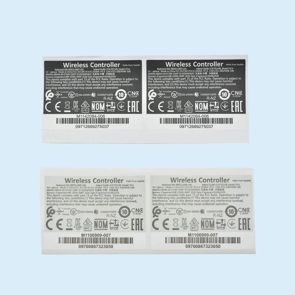 1/2/5 Pcs Black or White Wireless Controller Back Label Sticker For Xbox Series X/S Controller Case Label Sticker