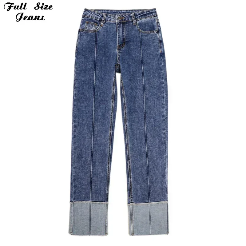 High Waist Straight Leg Stretchy Cuffed Capris Jeans Mom Women's Striped Ripped Distressed Ankle Length Skinny Cut Denim Pants