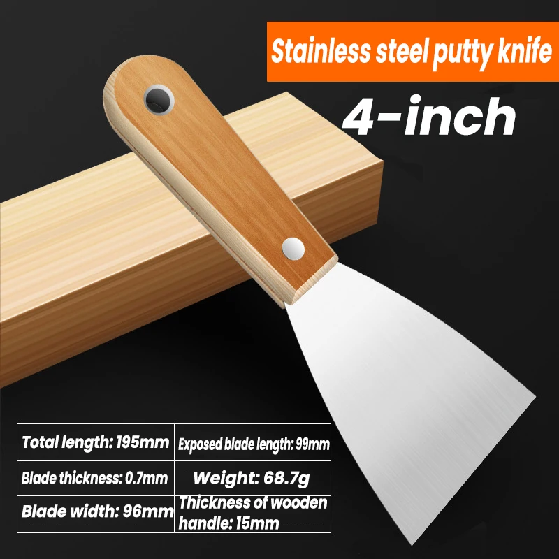 Wooden Handle Putty Knife Cleaning Knife Spatula Putty Knife Tool Paint Scraper Construction Hardware Tools