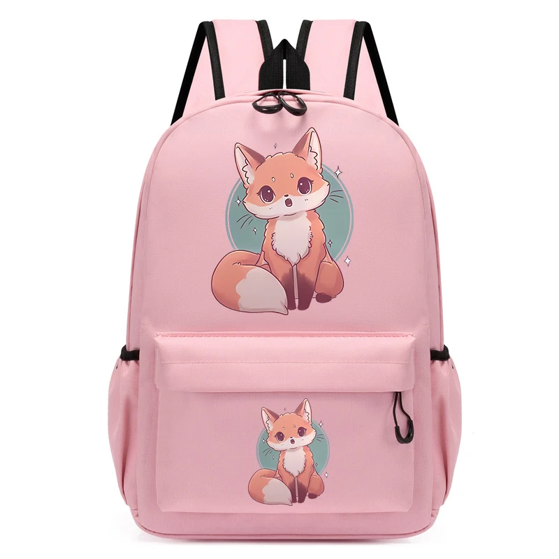 Fox Print Backpack School Bag Girl Back Pack for Children Kid Child Teenager Female Schoolbag Primary Women Bagpack Teen Bookbag