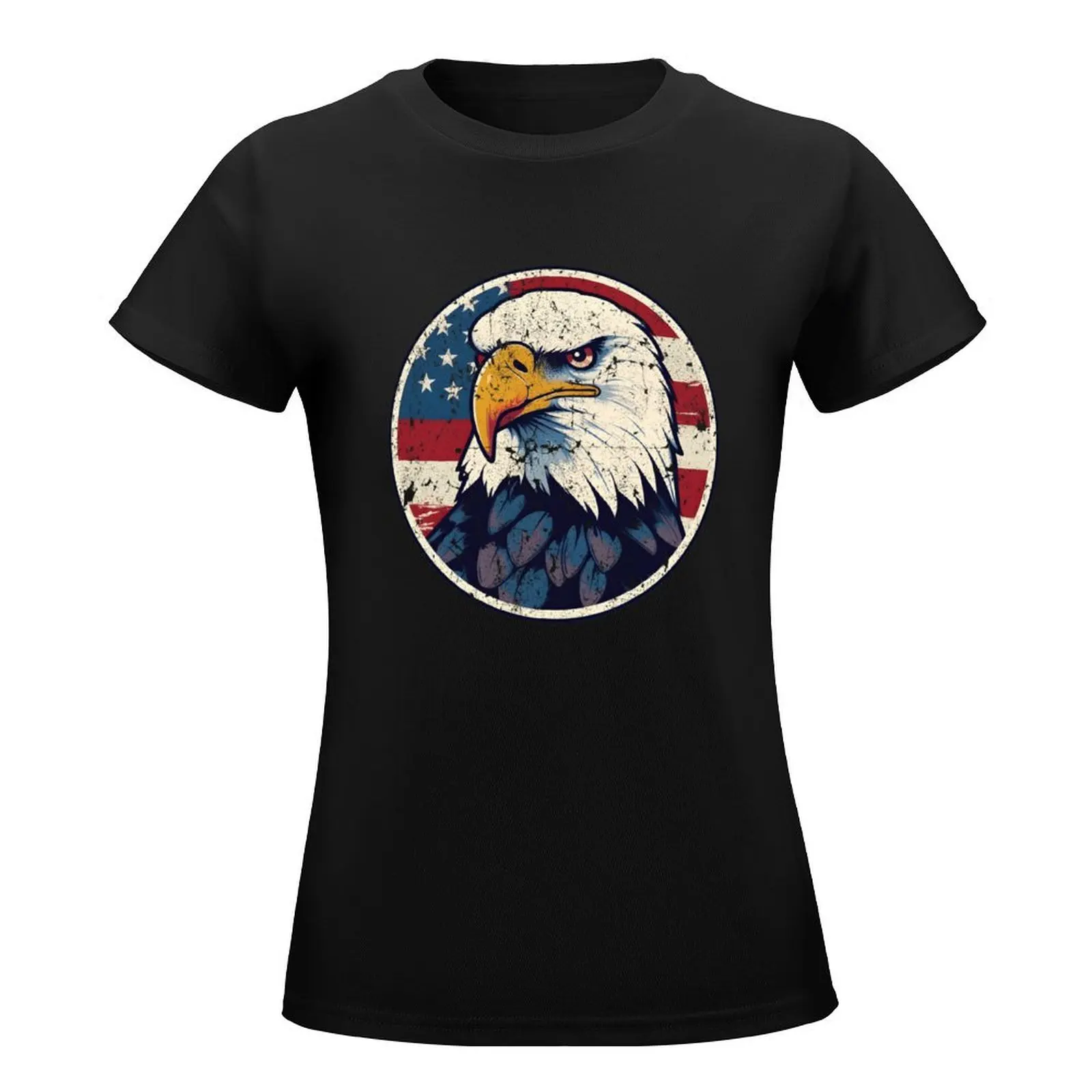 American Eagle. American Flag. T-Shirt plain Blouse Woman fashion