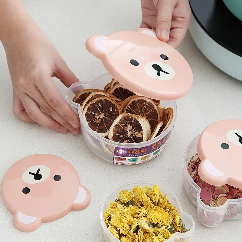 4pcs Children Plastic Cartoon Cute Bento Box Japanese Outdoor Food Storage Container Kids Student Microwave Lunch Box Utensils