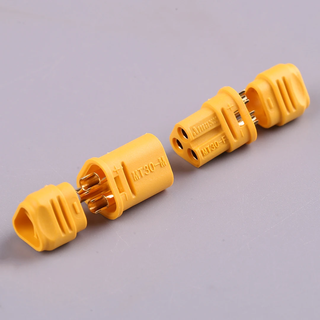 موصل AMASS MT30 ثلاثي الأطراف 2 مم / موصل محرك / مجموعة قوابس لبطارية الليثيوم بوليمر للطائرات بدون طيار ونماذج التحكم عن بعد 30 أمبير