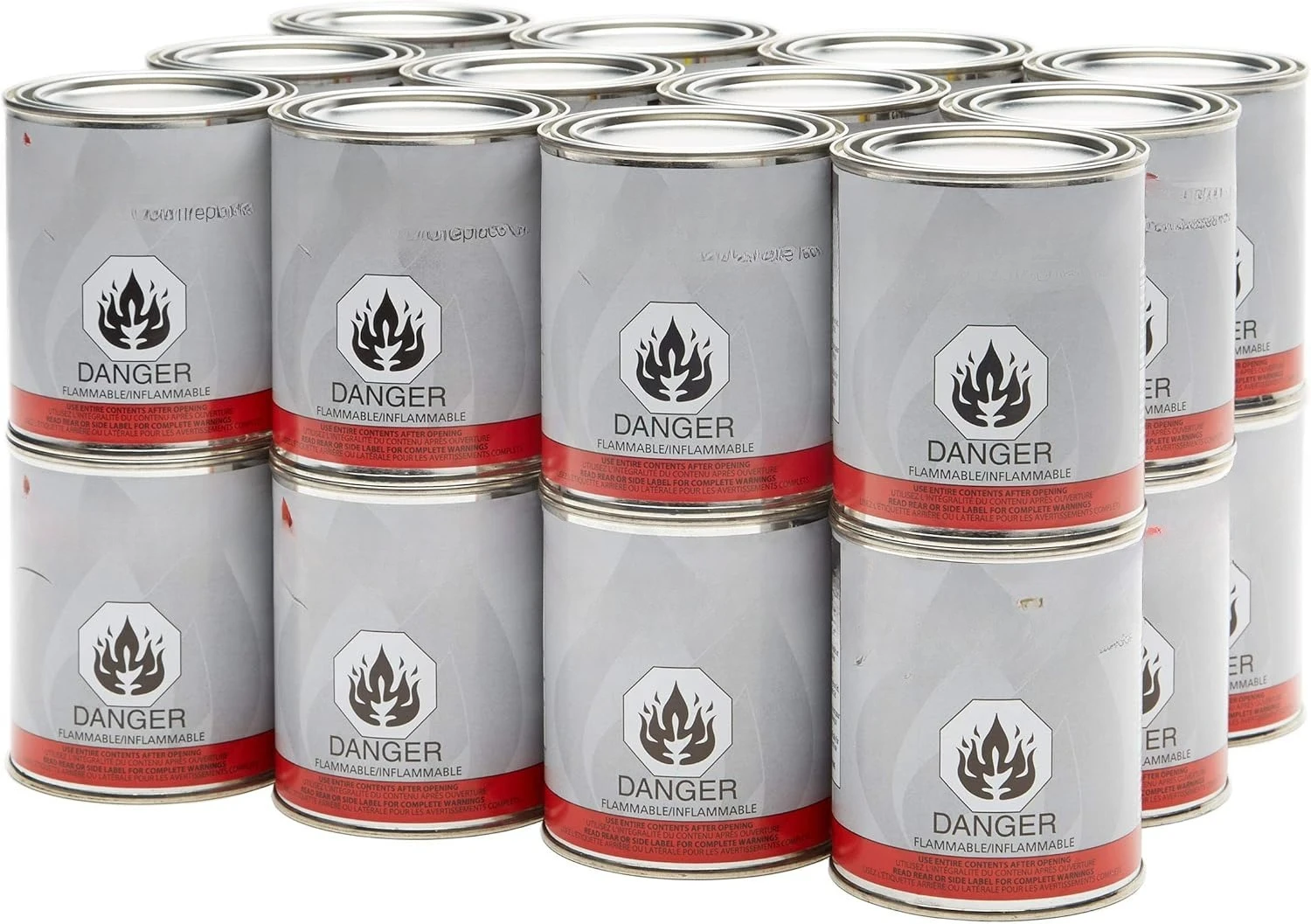 Latas de combustible de gel - Paquete de 24 - Alcohol isopropílico dorado para chimeneas de interior o exterior · Ventas directas de fábrica