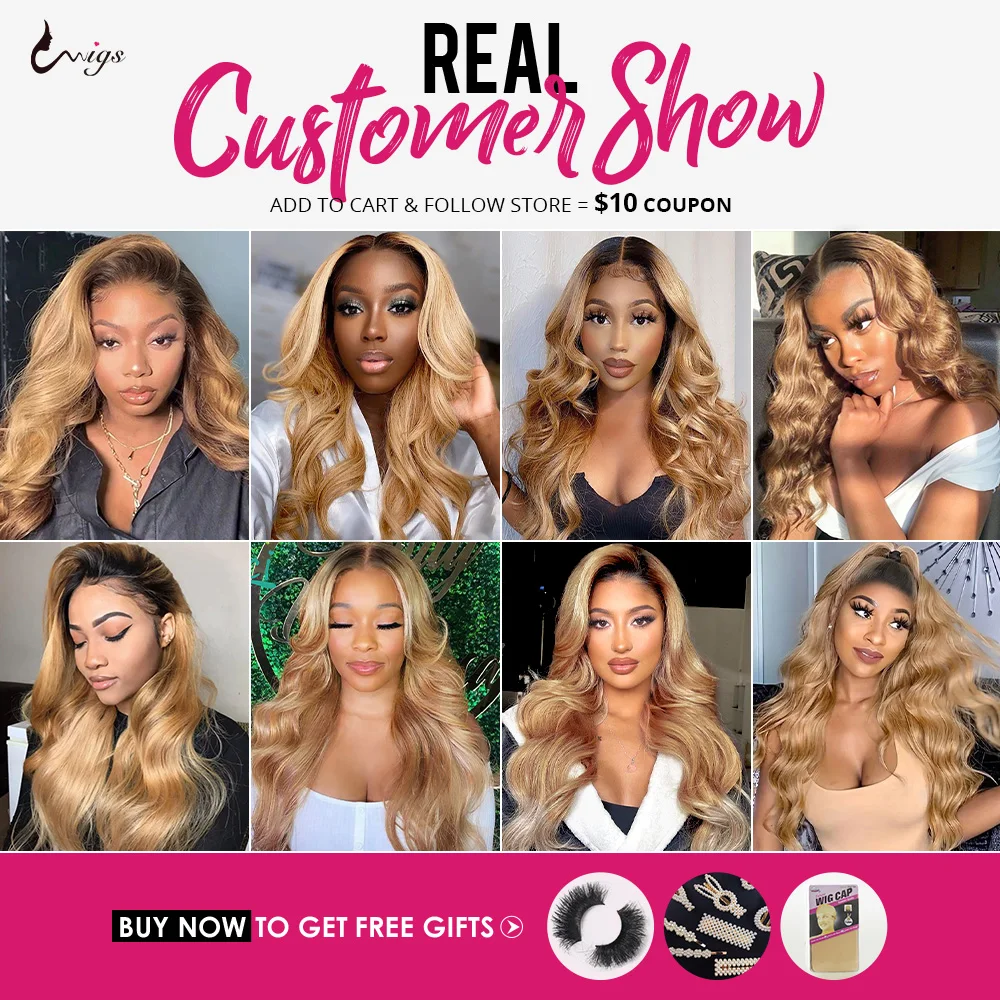 T1B/27 Honey Blonde Human Hair Extension Bundles 30Inches Ombre Body Wave  Brazilian Hair Weave 3 Bundles Body Wave Remy Hair