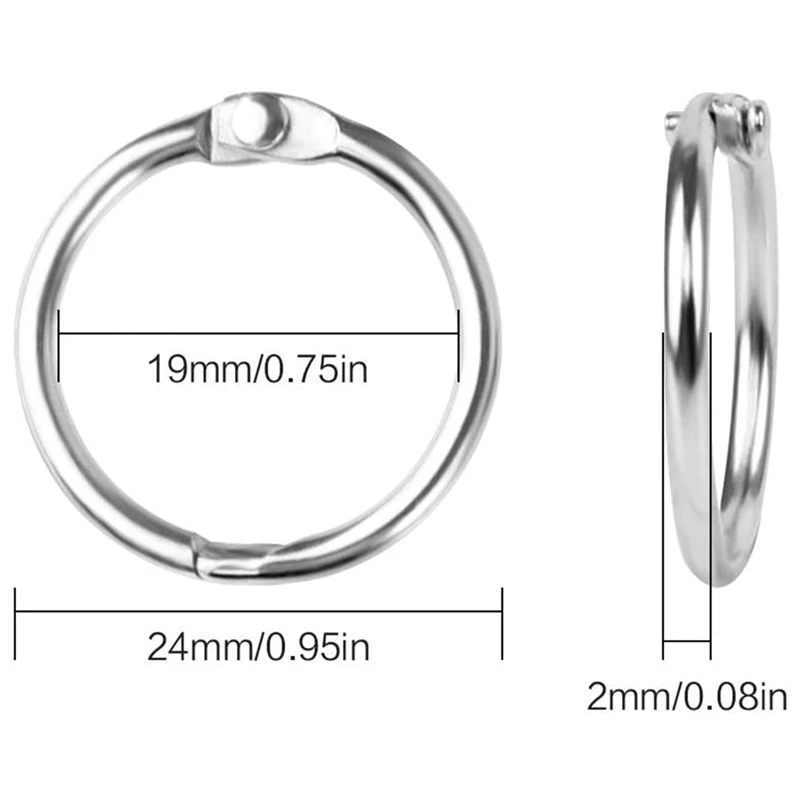 120 ชิ้น Binder แหวน 25 มิลลิเมตรโลหะแหวนหนังสือหลวม Leaf Binder แหวนดัชนีการ์ดแหวน Binder สําหรับสมุดภาพ Flashcard