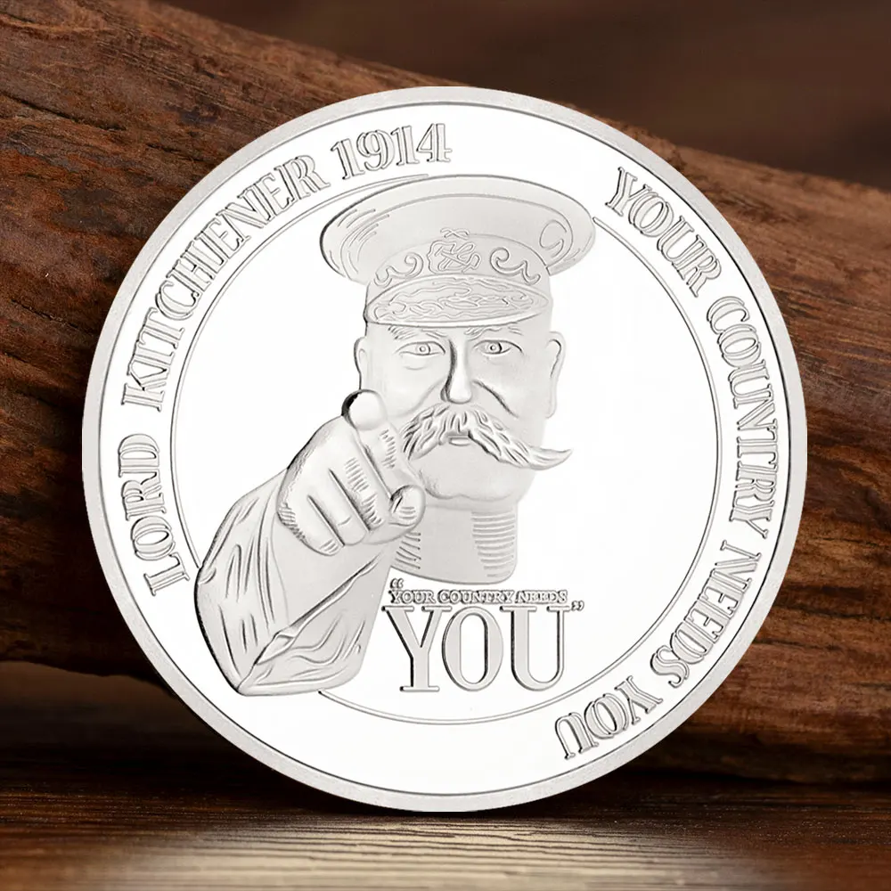 1914-1918 The Great War Silver Plated Souvenir Coin Your Country Needs You Collection Military Coins