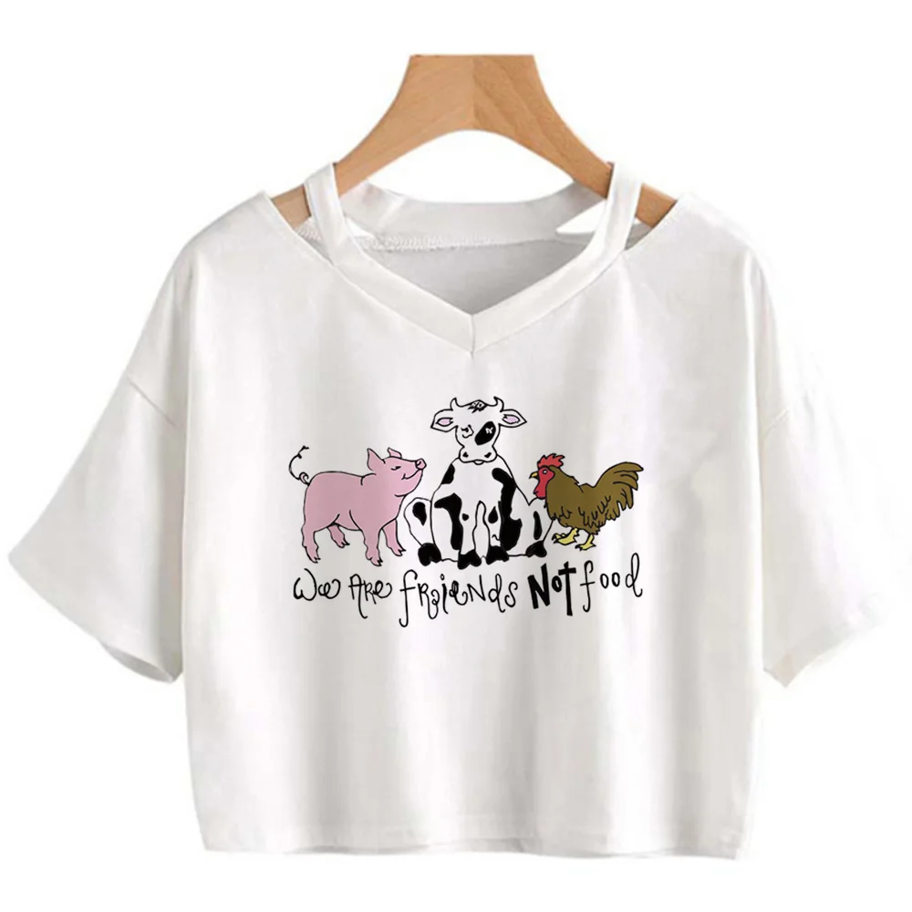 

Pigs korean fashion fairy grunge fairycore crop top Female vintage aesthetic Harajuku hippie tshirt