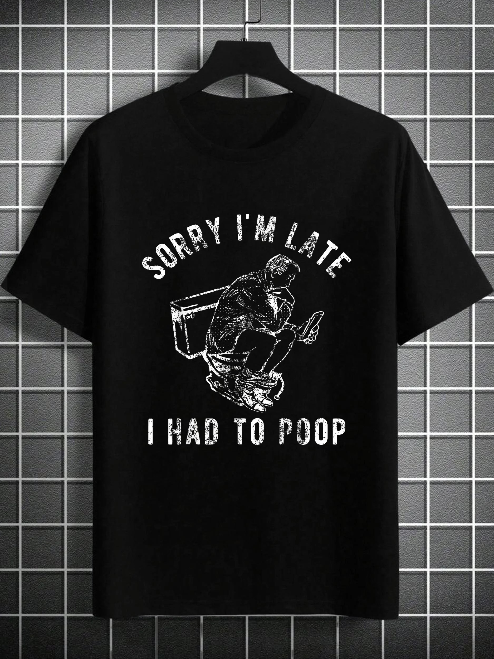 

Men'S Black Cotton T-Shirt -Camping for Beginners Graphic with Chainsaw Campfire Design Cotton Round Neck Short Sleeve Perfect