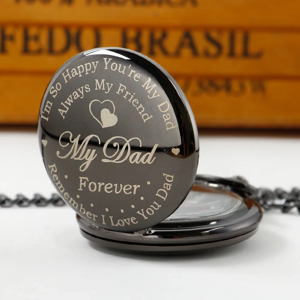 Classic Quartz Pocket Watch Vintage Round High Quality Steel Necklace Gift for dad