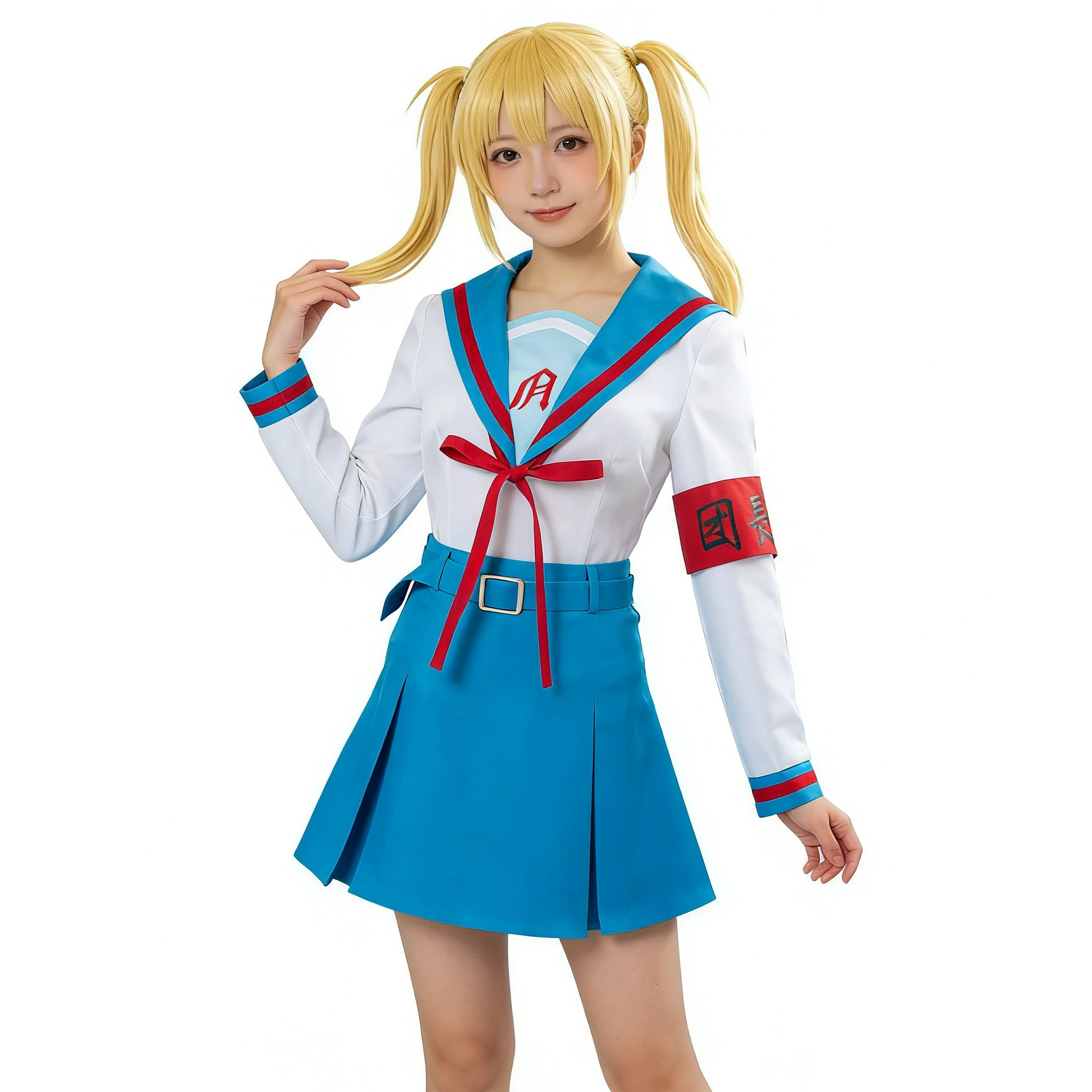 Disfraz de Cosplay de Haruhi Suzumiya, Uniforme de Marinero de Anime Japonés, Conjunto Completo para Mujer