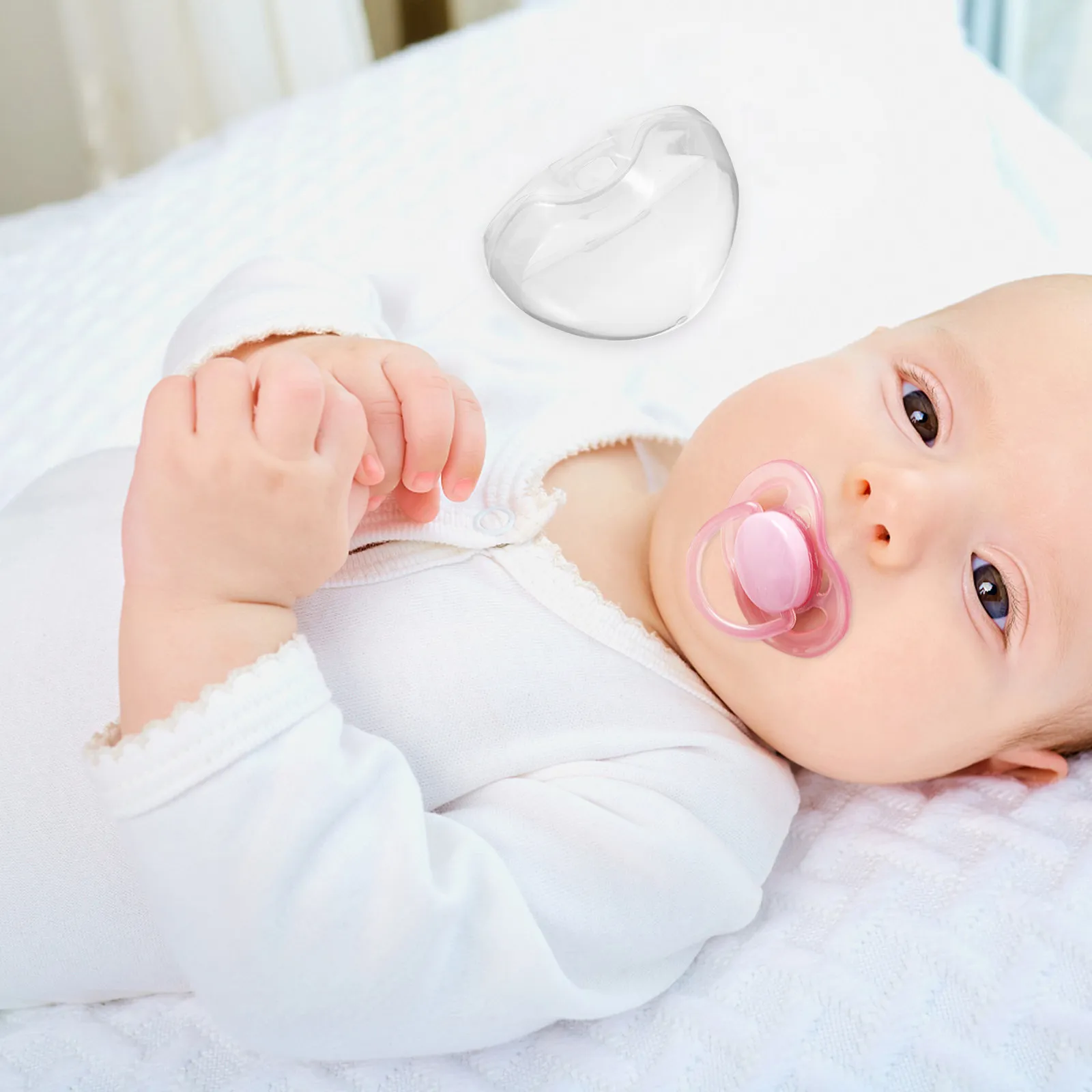 5Pcs Pacifier Storage Box Portable Dust-Proof Infant Baby Safe PP Material Carrier Case Clip Holder Hygiene Protector