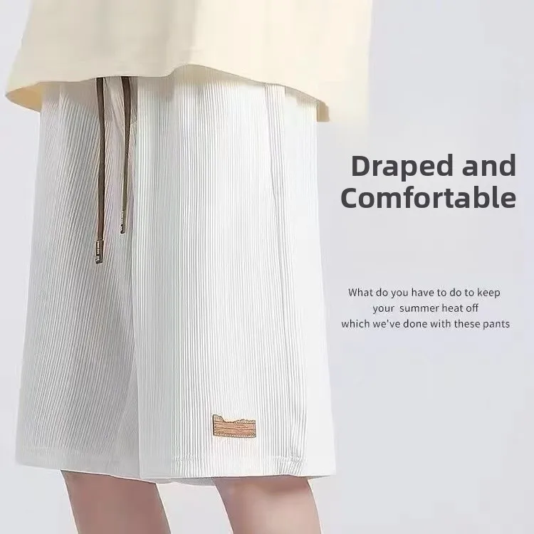 

Ледяной шелк Qui Dry Свободный крой Летние пляжные орты Мужские повседневные спортивные длины пять четвертей Удобные дышащие Молодежные