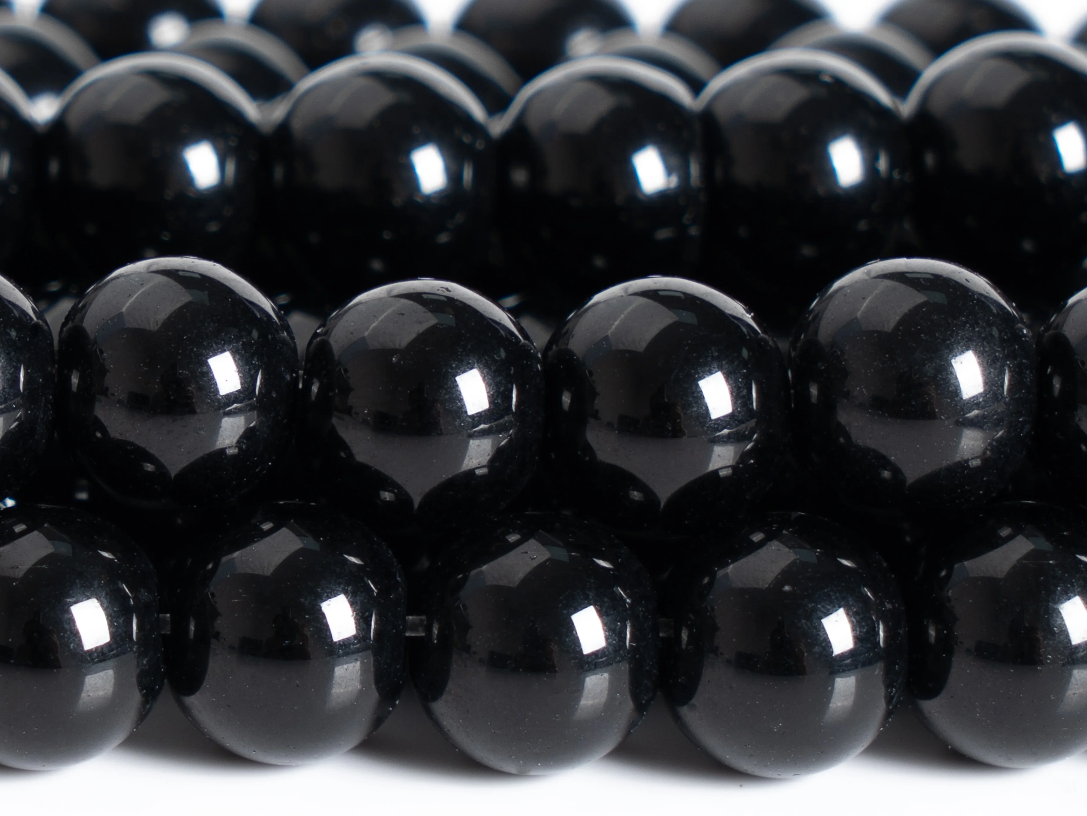 3/4/6/8/10/12 MM Black Glass Crystal Beads DIY Loose Beads Gift Smooth Round Shape for Jewelry Making Accessories for Man Women