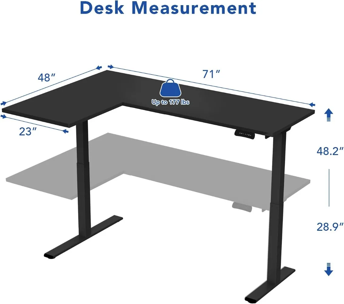 FLEXISPOT Corner Desk Dual Motor L Shaped Computer Electric Standing Sit Stand Up Height Adjustable Home