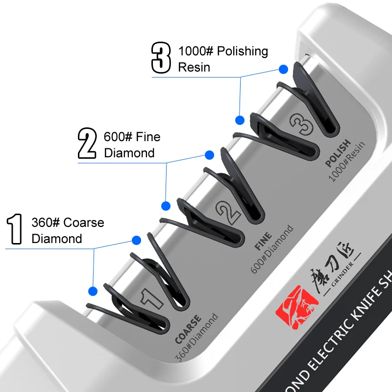 TAIDEA TG2201 Professional Electric Knife Sharpener EU PLUG Grit 360#600#1000# Rough Grinding And Fine Grinding And Polishing