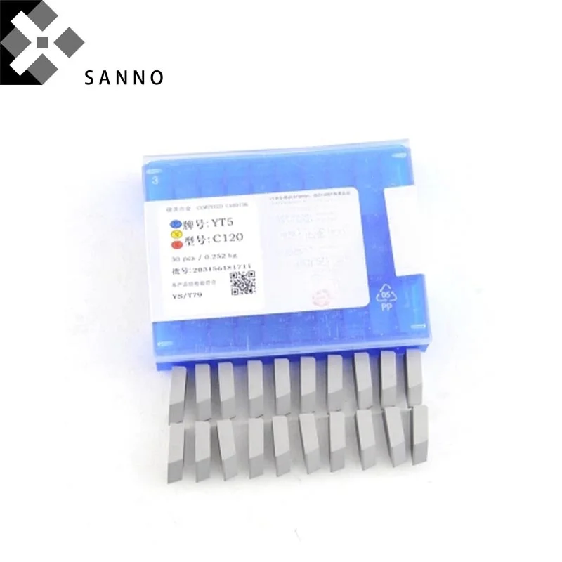 30PCS  YT5 / YT15 / YT14 / YG8 / YW1 / YW2 / YG6 C120 Threading Blade CNC Carbide Welding Blade Inserts Brazed Insert