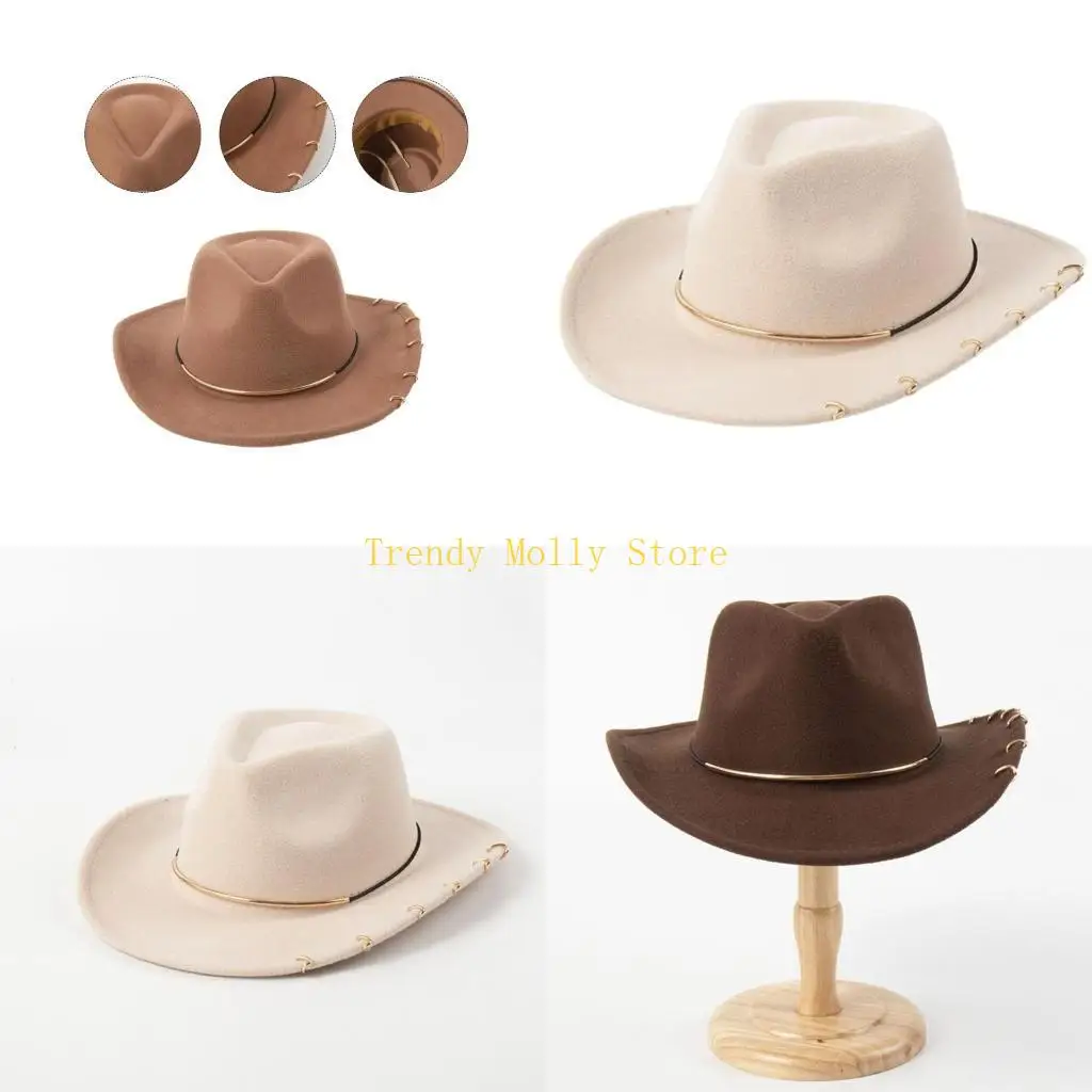 

N5KB модная ковбойская шляпа джазовая шляпа шляпа Fedora для взрослых шляпа для шоу костюм шляпа головной убор