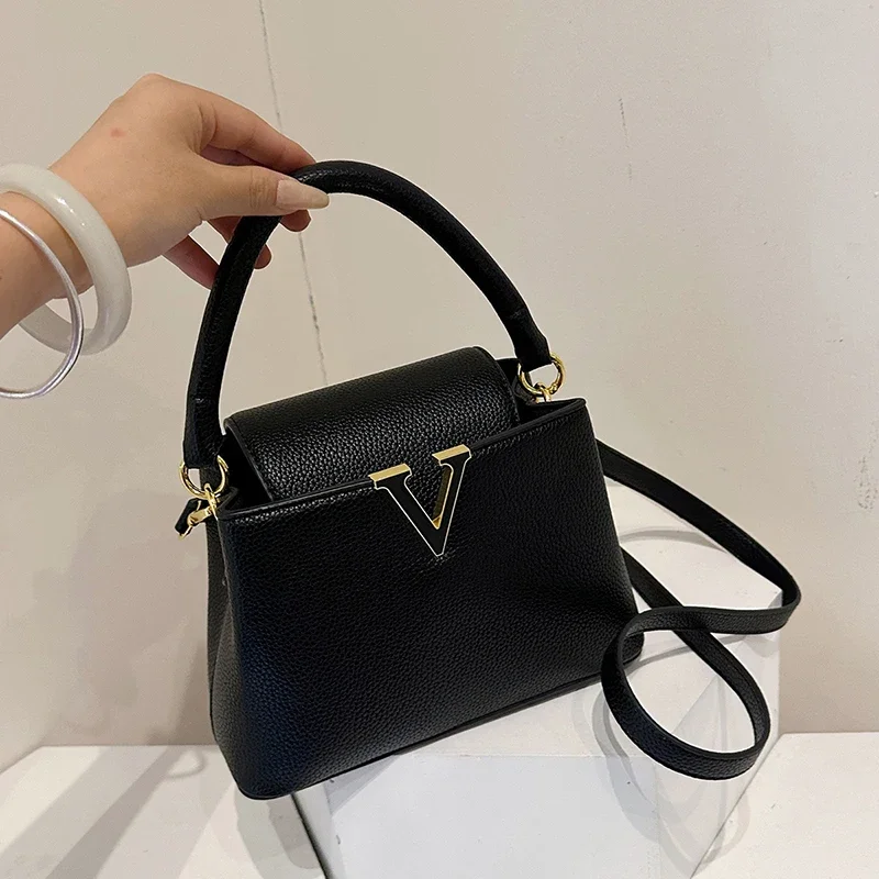 Elegant Shoulder Bag For Ladies, Designer Leather Handbag Classic Messenger Style Luxury Brand Women Accessory