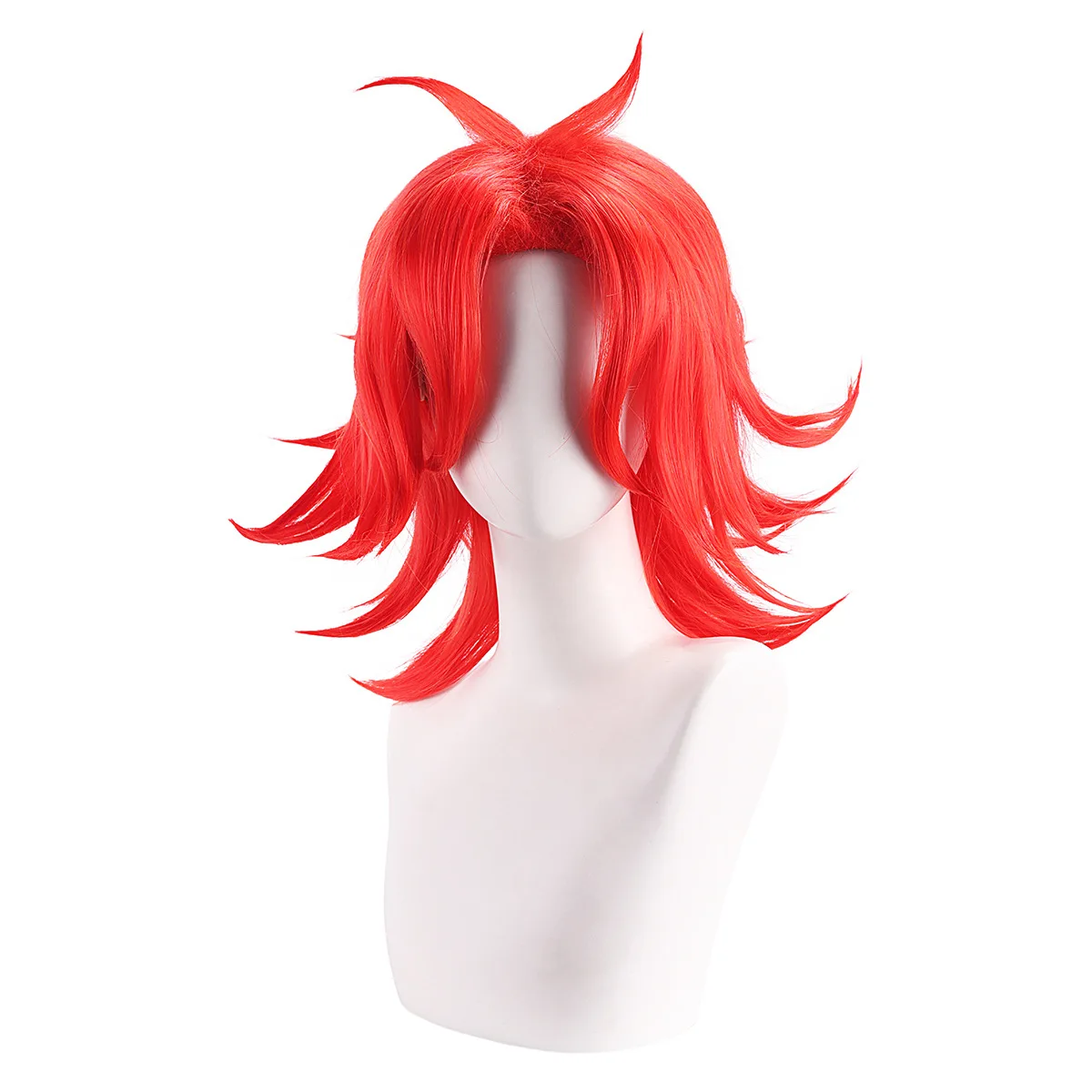 Synthetic Red Layered Cosplay Wig Niffty-Inspired Spiky Top Fluffy Heat Resistant Fiber Hair Anime Party Costume