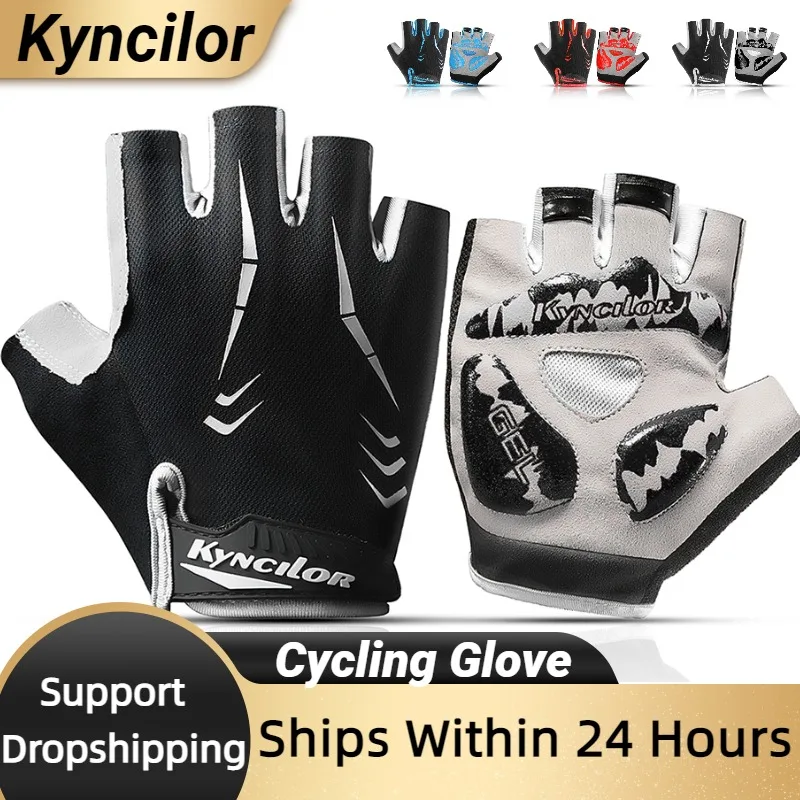 Men's cycling gloves Half Finger Breathable Anti Skid Gloves For Sports Riding Bicycle Guantes Shockproof Pads Cucling Gloves