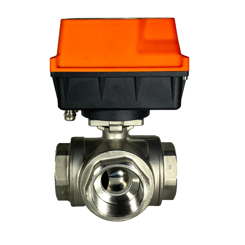 วาล์วบอลมอเตอร์อัจฉริยะ 3 ทาง ควบคุมการไหลตามอัตราส่วนอุณหภูมิ 24V RS485 วาล์วน้ำแบบรีโมท รองรับการปรับแต่ง OEM