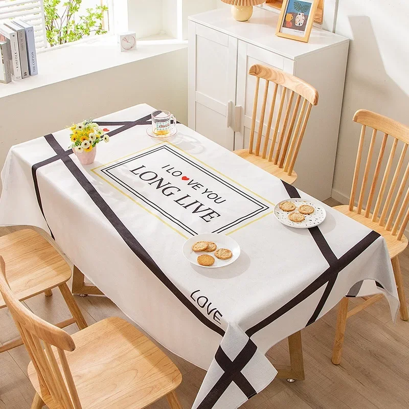 

2025 new tablecloth oil-proof, wash-free and anti-scalding table cloth light luxury rectangular coffee table tablecloth