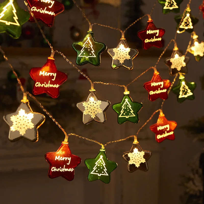 Festoon Led Light 6m 10m Star Snowflake Led String Lights Battery operated Garland 2023 Christmas Tree Decorations New Year Sale