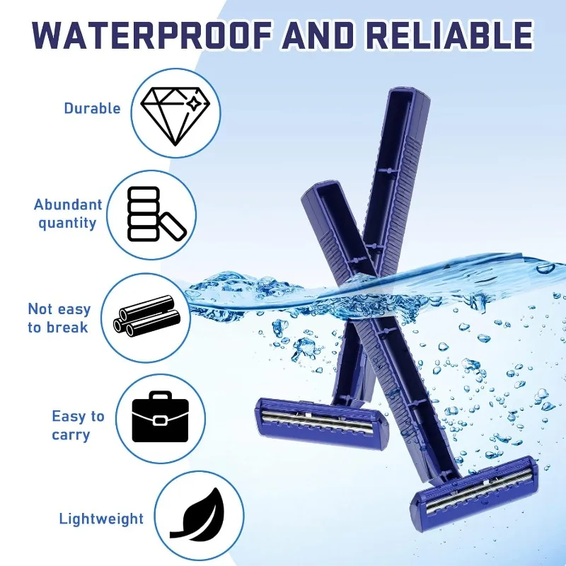 Chumia Twin Blade Razors for Men Stainless Steel Disposable Razors Men Bulk Plastic Shavers Multipurpose Portable