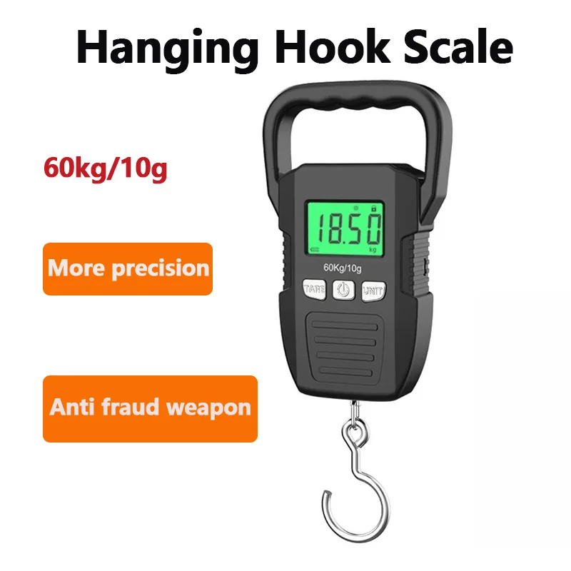 Portable Scale Digital LCD Display 60kg/10g Electronic Luggage Hanging Suitcase Travel Fishing Weighs Baggage Bag Weight Balance