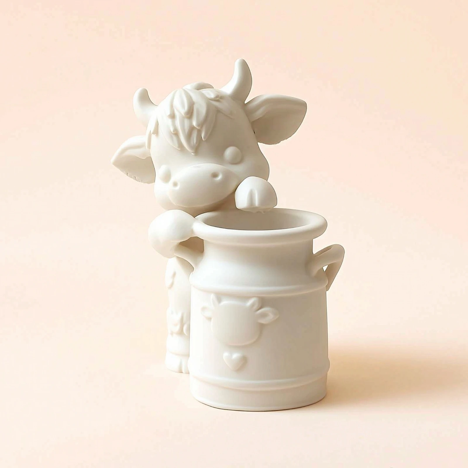 Cow Planter Cartoon Cow Figurine with Planter Animal Flower Pot Charming Playful for Succulent Lovers, Desk, Windowsill