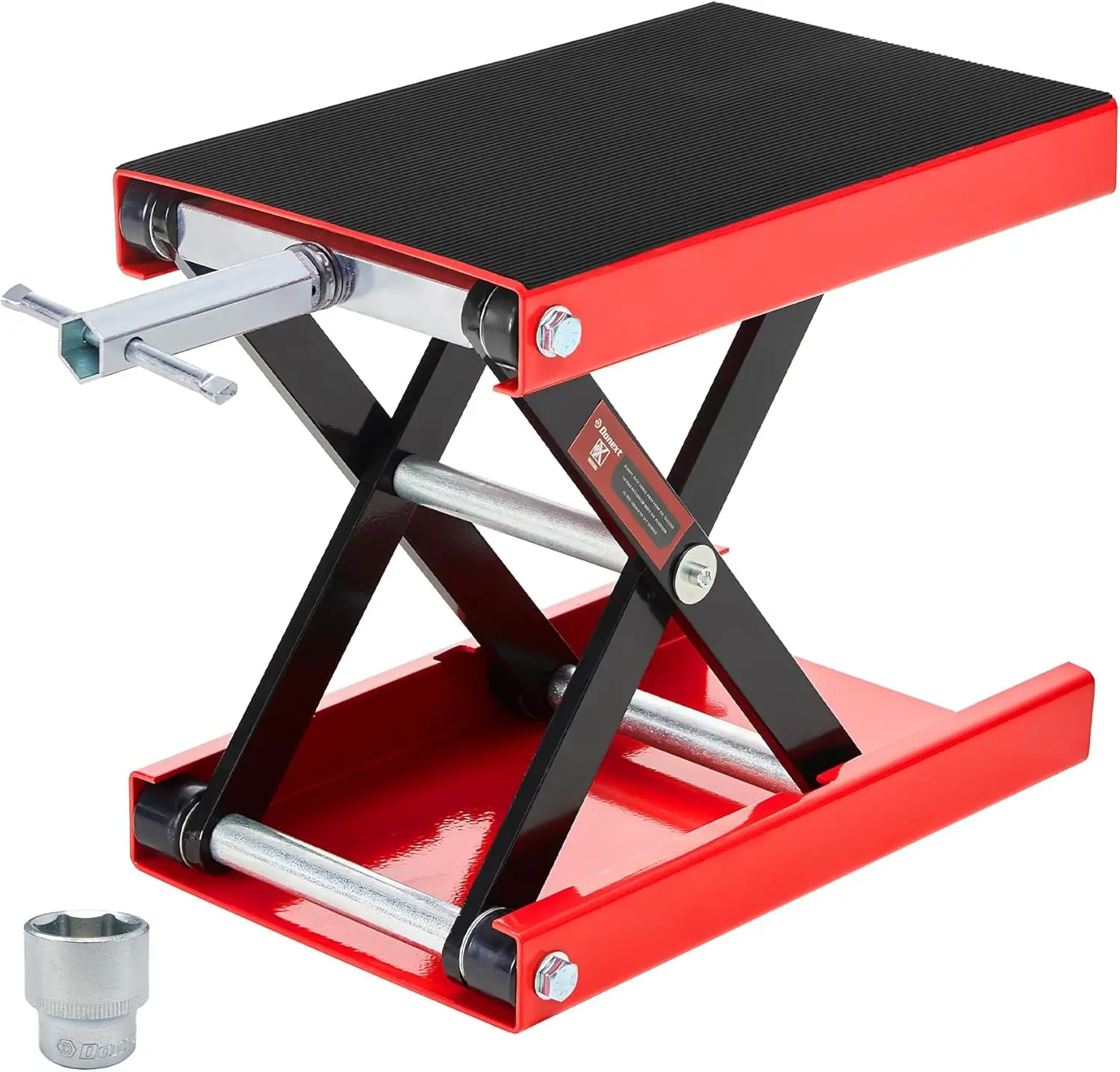 

Motorcycle Lift Scissor Jack, 1200 LB Capacity Wide Deck Hoist Stand Maintenance Bikes ATVs Garage Repair Center Stand Lift Jack