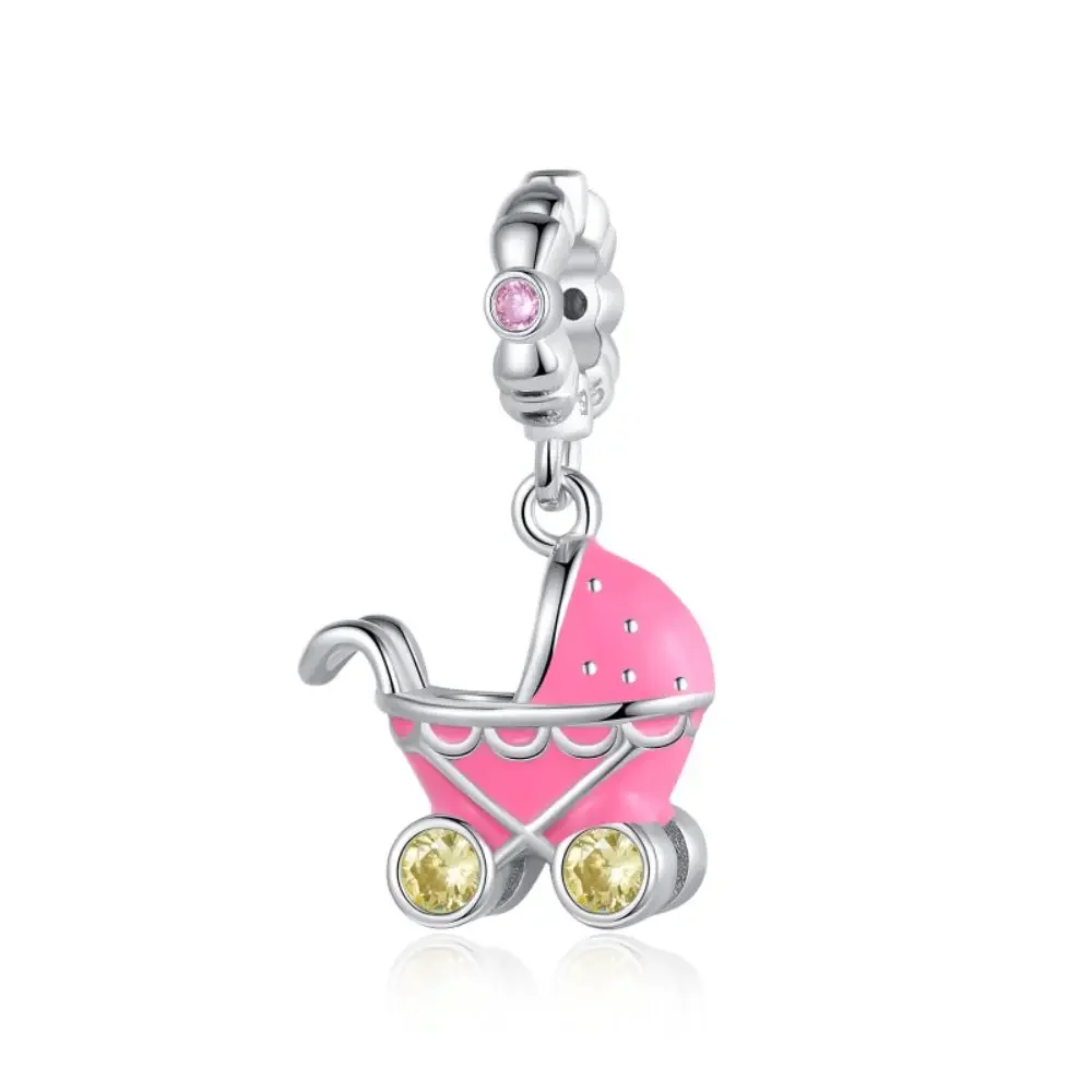 Children's Pendant S925 Sterling Silver Baby Pacifier Dangle Charm Fit Bracelet Necklaces Children's Cute Jewelry Accessories