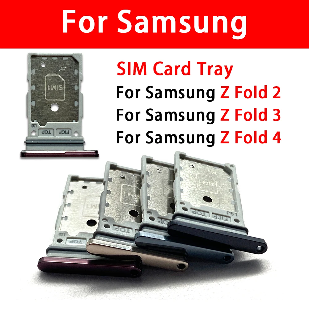 Sim Tray Holder For Samsung Z Fold 2 3  4 Fold2 Fold3 Fold4 SIM Card Tray Slot Holder Adapter Socket