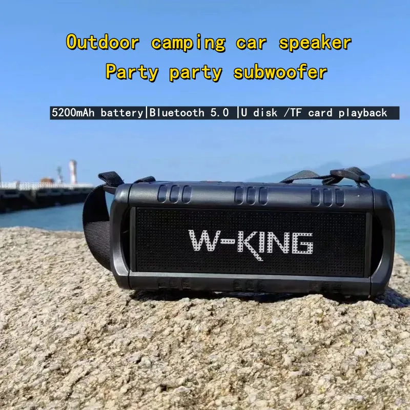 

Portable Camping Boombox Wireless Bluetooth Speaker 30W Powerful Outdoor Stereo Surround Supporting USB Drive TF Cards D8mini