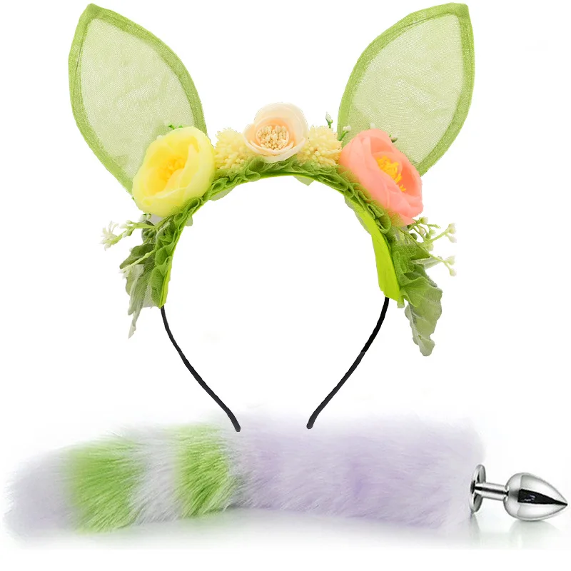 Cute tail Anal Plug  Erotic Cosplay Couples Accessories BDSM Sex Cat Ears Headbands Butt Plug Tail Erotic  for Women 18+