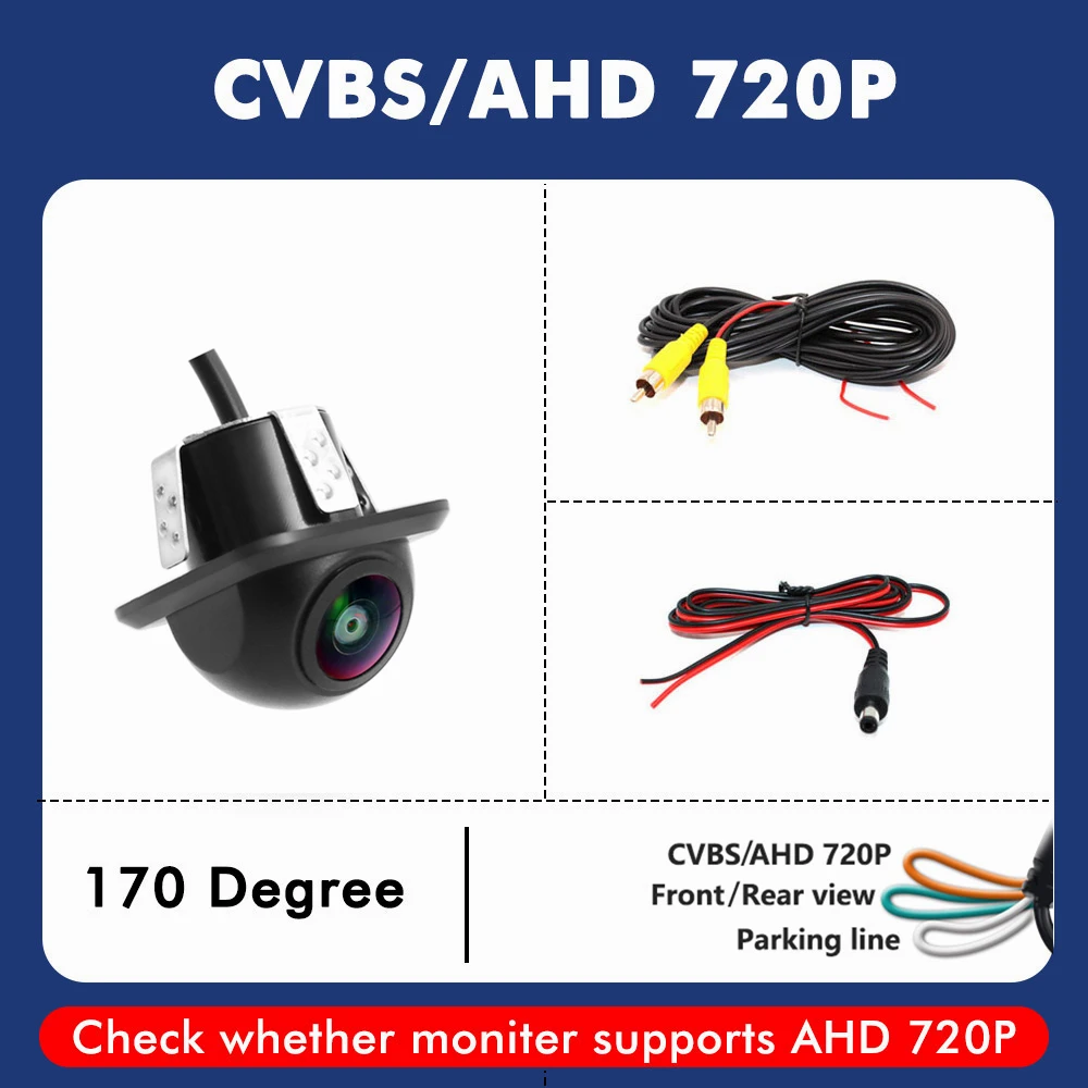 SMARTOUR Auto-Rückfahrkamera 1080P Nachtsicht Rückfahrmonitor CCD Wasserdicht 170 Grad HD-Video Fischaugen-Objektiv – Detail 7