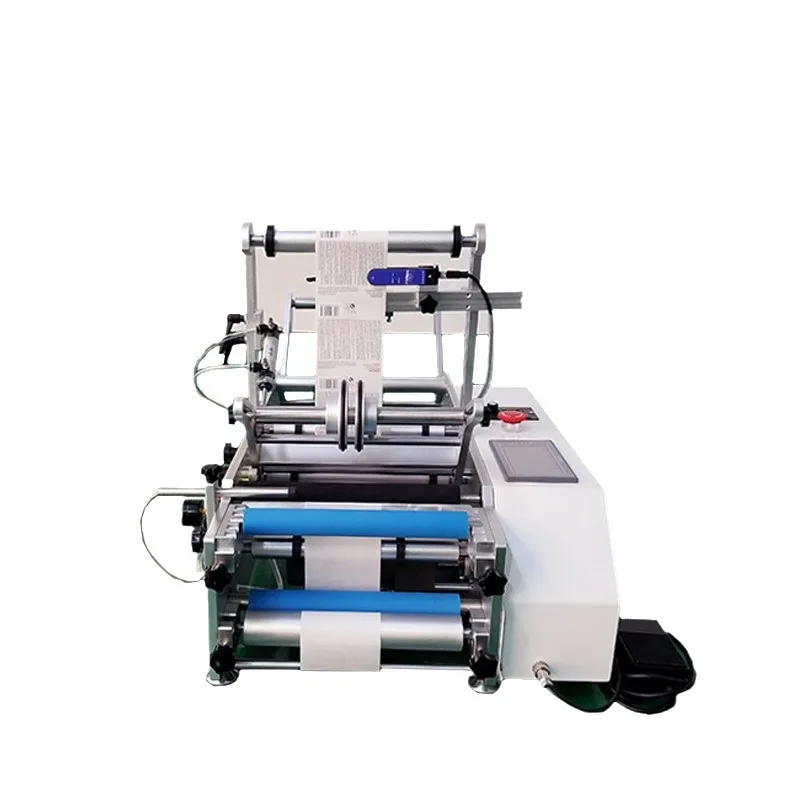 

Round bottle labeling machine, red wine bottle sauce candy bottle juice syringe juice semi-automatic round