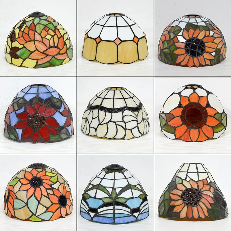 8 Inch(20CM) Tiffany Style Stained Glass Lampshade for Ceiling Pendant Chandelier Replacement Lighting Accessories