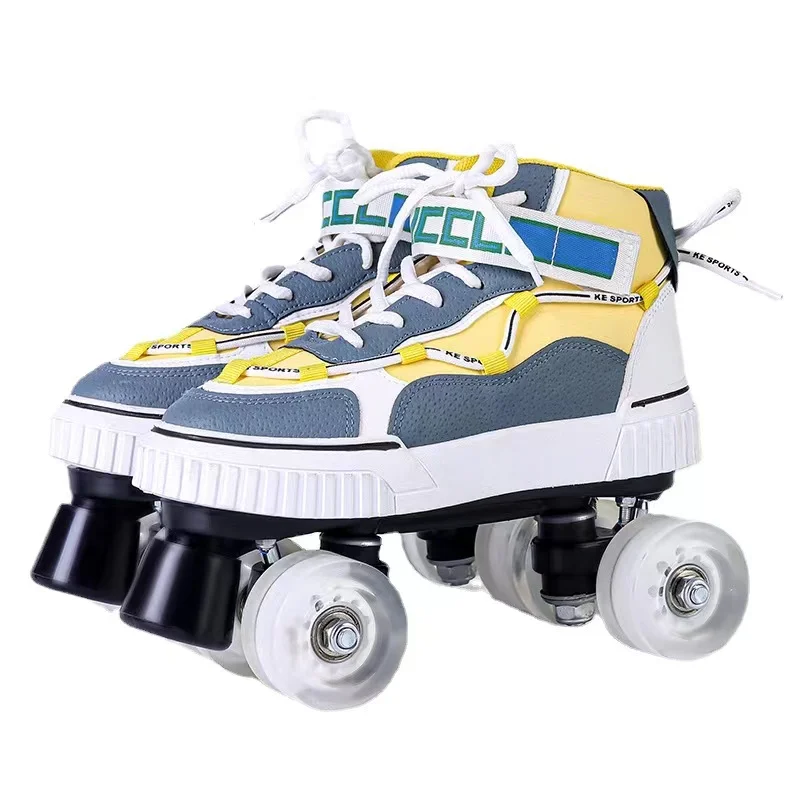 Factory Direct High Quality Roller Skates Shoes Patins 2 Line Women Men Adult Sliding Skating Training Sneakers With 4 Wheels