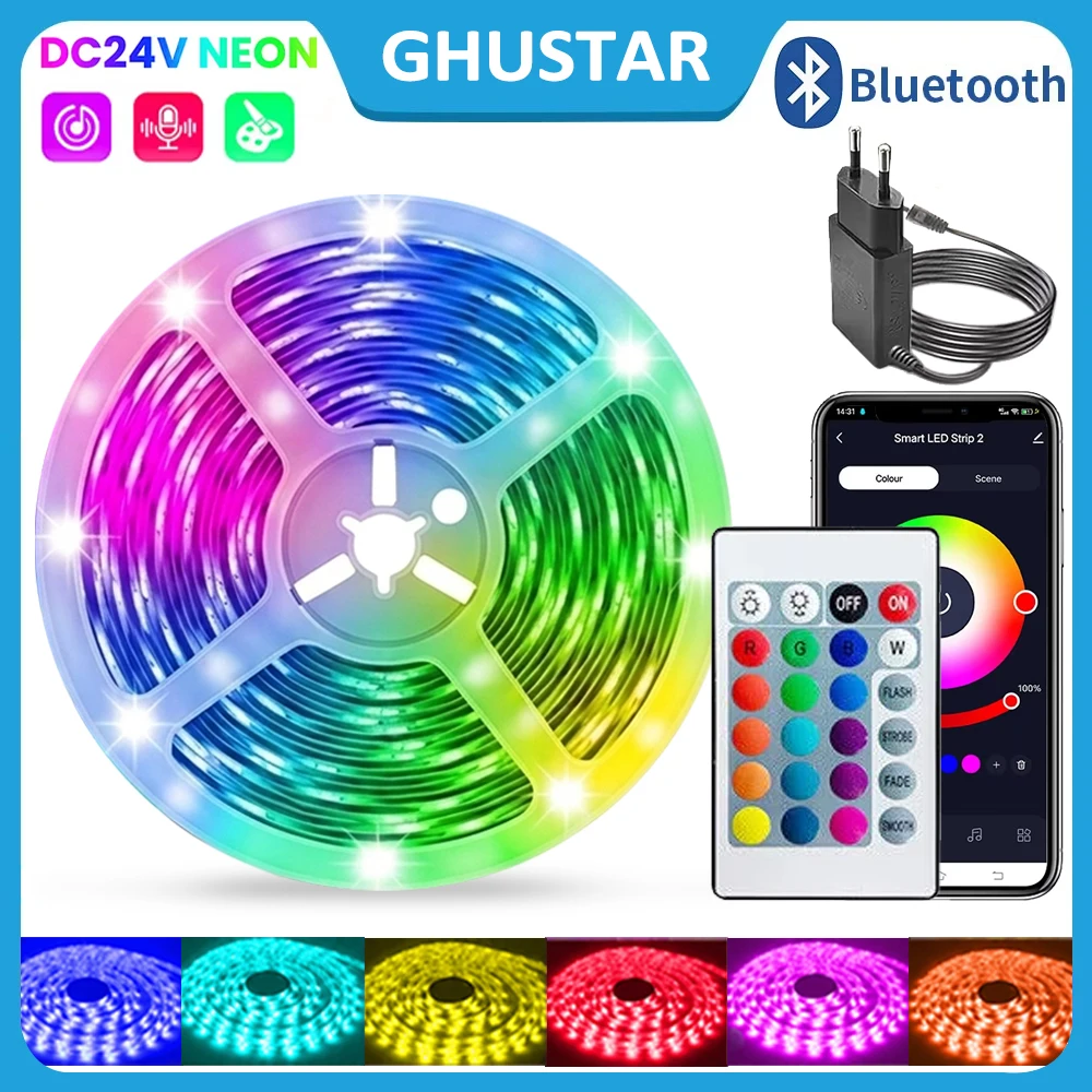 LED-Streifen für Schlafzimmer, RGB Musik-Synchronisierte Farbwechselnde LED-Leuchten mit Smart App-Steuerung und Fernbedienung, für Schlafzimmer Wohnzimmer TV-Hintergrundbeleuchtung Raumbeleuchtung