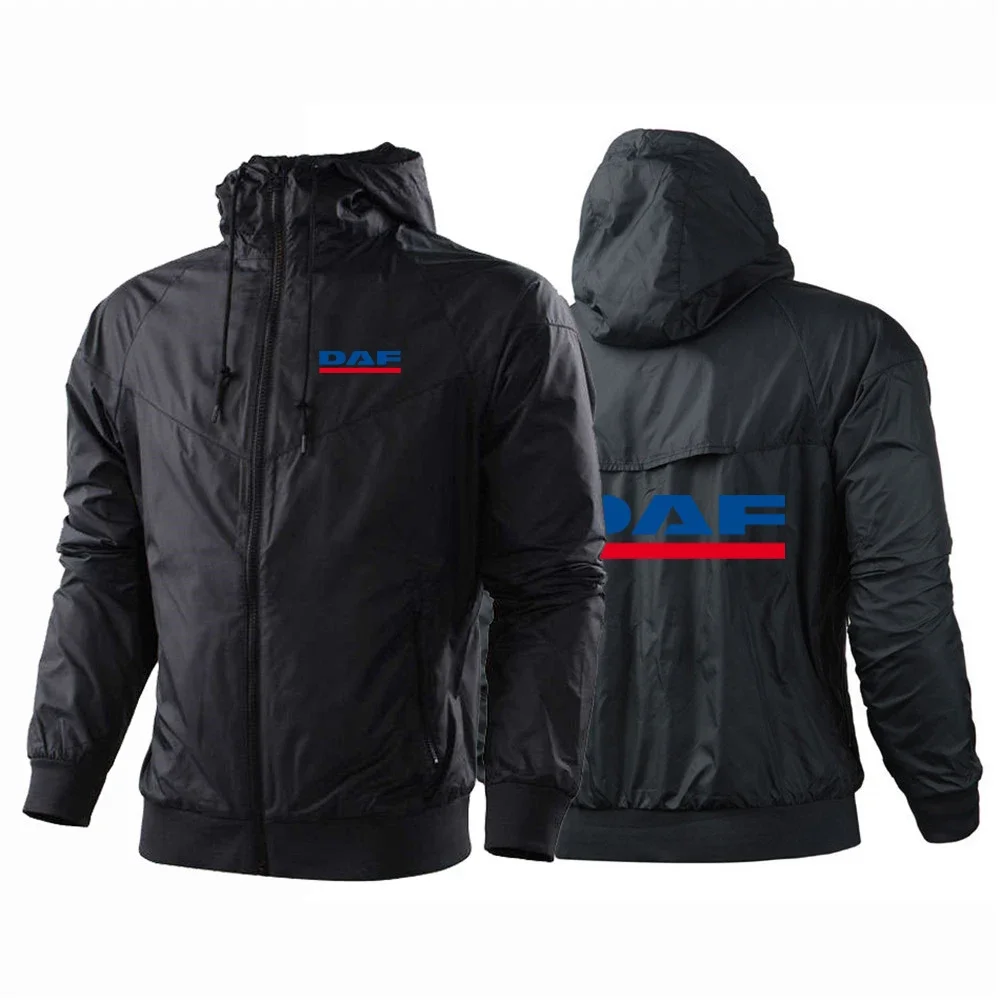 

2024 DAF TRUCKS COMPANY TRUCKER LOGO Men's New Jackets Waterproof Zipper Hoodies Windbreaker Casual Coat Pullover Tops Clothing